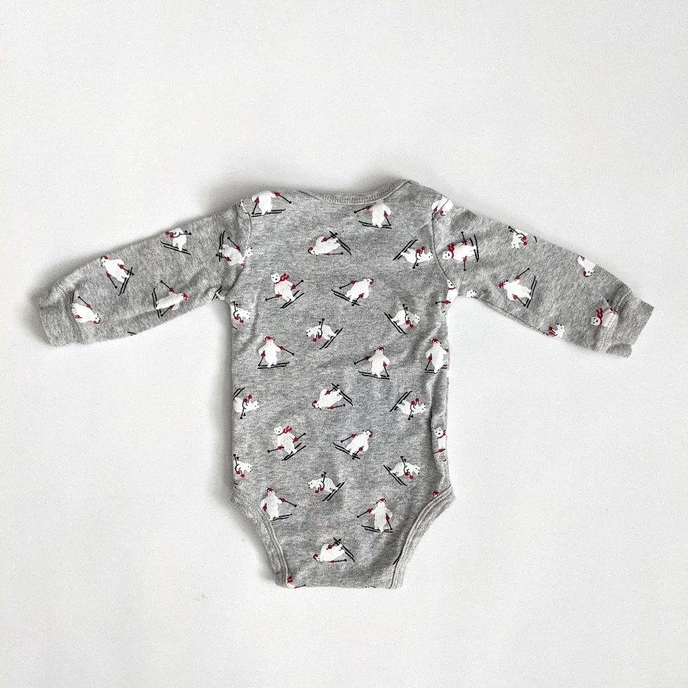 Carter's Skiing Polar Bear Onesie Bodysuit - Picture 2 of 2